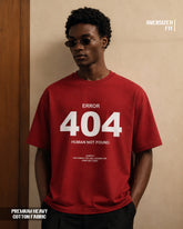 Error 404: Human Not Found Oversized Heavyweight Cotton T-Shirt – Graphic Print | Unisex