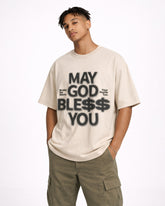 May God Bless You Oversized T-Shirt – Beige