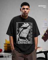 Kenpachi Oversized Heavyweight Cotton Graphic T-Shirt – Anime Edition | Unisex