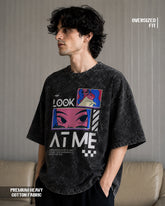 Look At Me Acid Wash Oversized T-Shirt – Premium Heavyweight Cotton