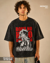 My Hero Academia Izuku Midoriya Acid Wash Oversized T-Shirt – Premium Heavyweight Cotton