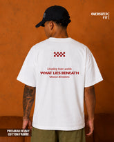 What Lies Beneath Oversized Heavyweight Cotton T-Shirt – Back Graphic | Unisex