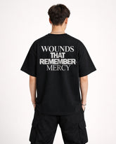 Wounds That Remember Mercy Oversized T-Shirt – Black