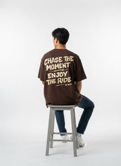 STAY COOL Oversized Street Tee - Vintage Brown Statement Graphic