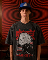 Mikey Tokyo Revengers Acid Wash Oversized T-Shirt