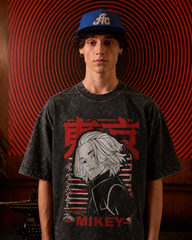 Mikey Tokyo Revengers Acid Wash Oversized T-Shirt