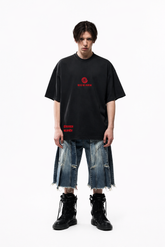 Midnight Script Minimal Graphic Oversized T-Shirt