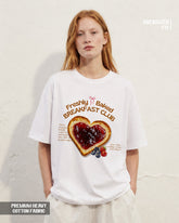 Women's Freshly Baked Breakfast Club Oversized Graphic T-Shirt - 180 GSM Regular Fit