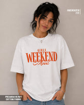 Women's Girls Weekend Mood Oversized Graphic T-Shirt - 180 GSM Regular Fit