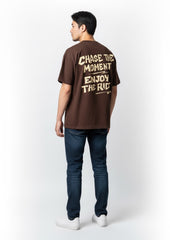 STAY COOL Oversized Street Tee - Vintage Brown Statement Graphic