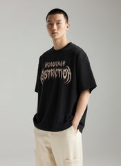 Heavy Resolution Anime Oversized T-Shirt – Black