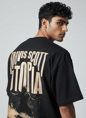Utopia Statement Oversized T-Shirt – Black