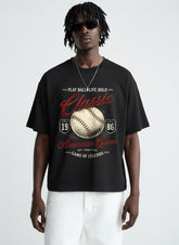 Classic American Game Oversized T-Shirt – Black