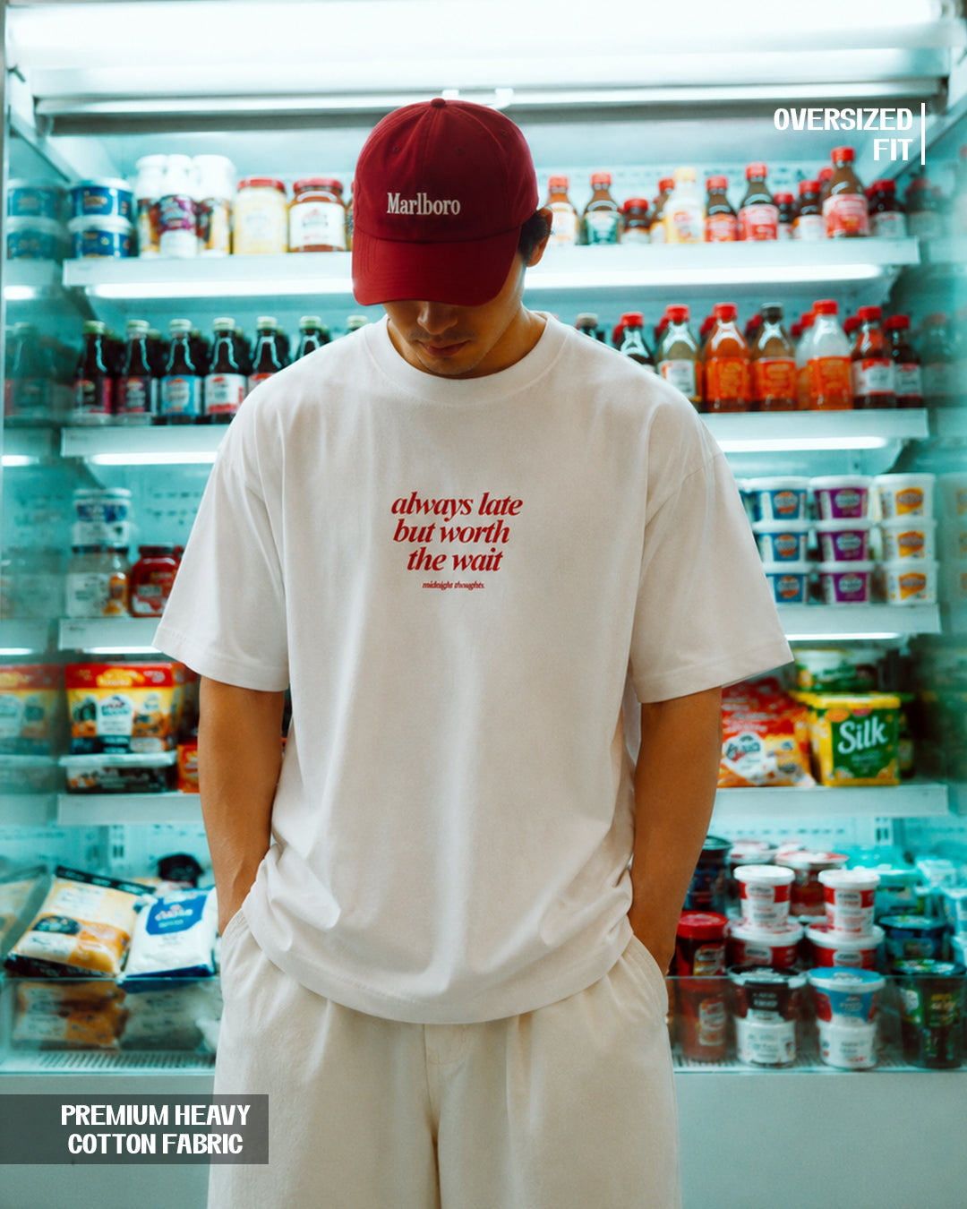 Midnight Thoughts Typography Regular T-Shirt - Classic White