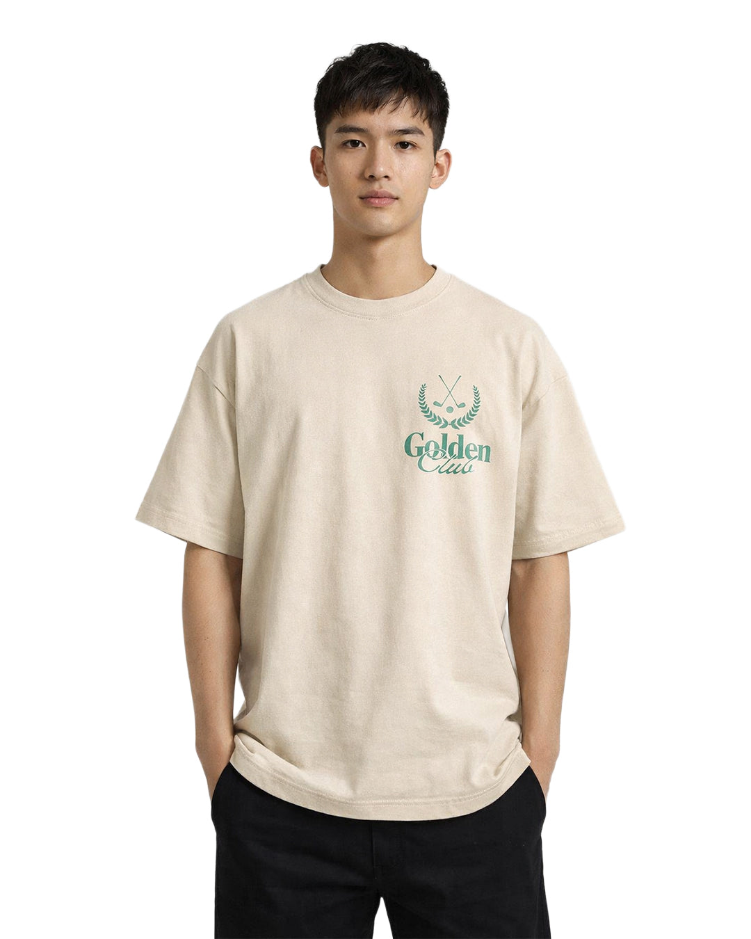 Golden Club Oversized T-Shirt – Beige
