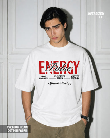 Energy Pulse Oversized Heavyweight Cotton T-Shirt – Graphic Print | Unisex