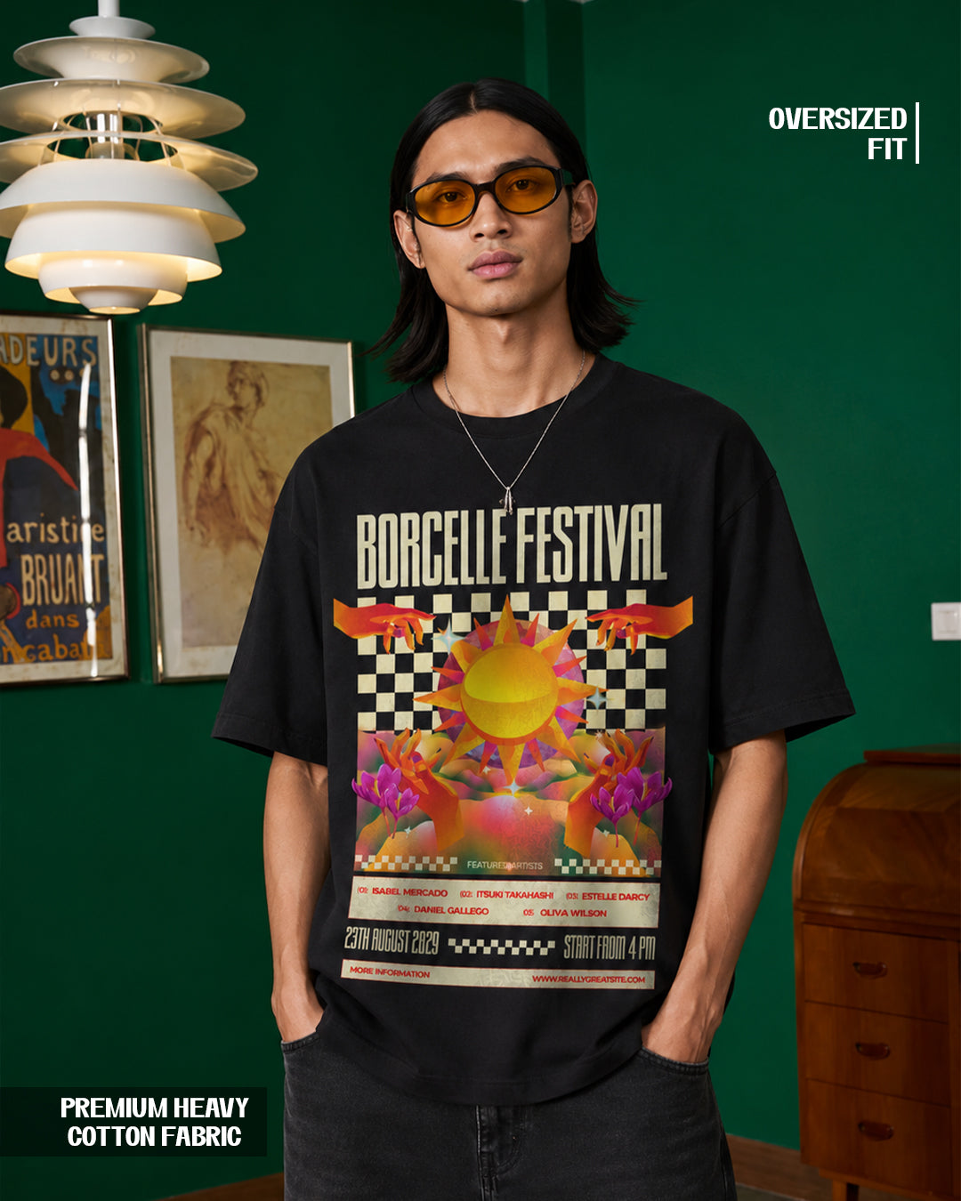Festival Vibes Heavy Cotton Graphic Tee - Classic Black