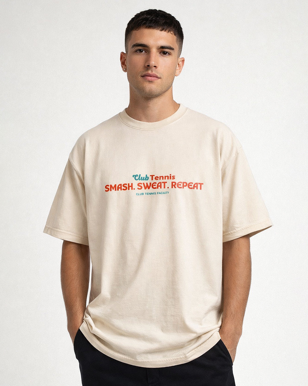 Smash. Sweat. Repeat. Oversized T-Shirt – Off White