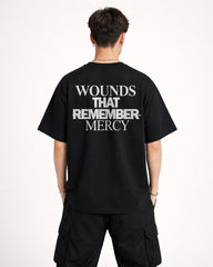 Wounds That Remember Mercy Oversized T-Shirt – Black