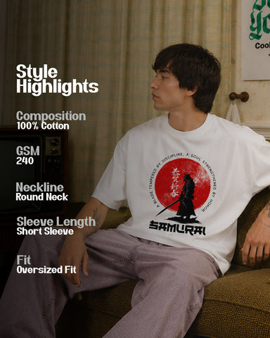 Samurai Spirit Regular Graphic Tee - Classic White