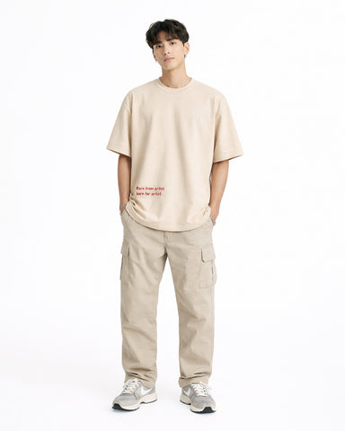 Born for Artist Oversized T-Shirt – Beige