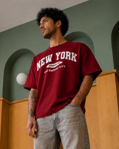 New York Brooklyn” Oversized Graphic T-Shirt
