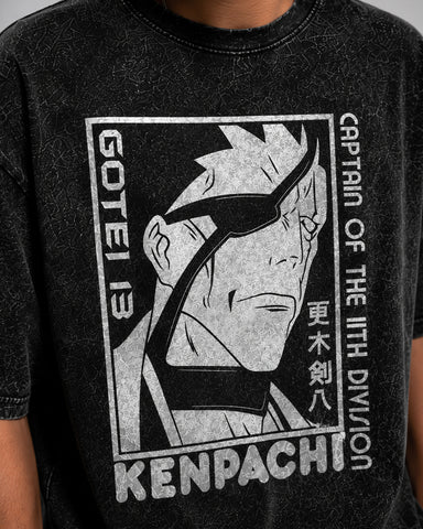 Kenpachi Oversized Heavyweight Cotton Graphic T-Shirt – Anime Edition | Unisex
