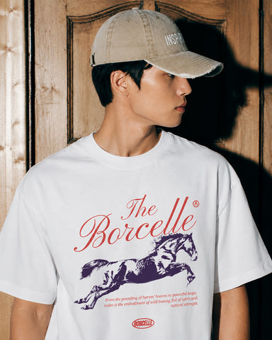 The Borcelle Vintage Horse Graphic Regular T-Shirt - Classic White
