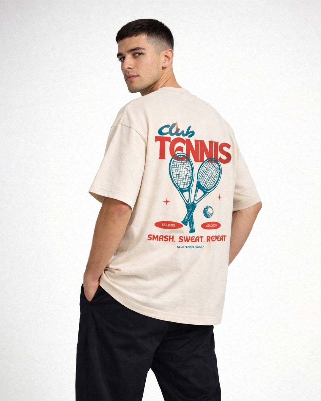 Smash. Sweat. Repeat. Oversized T-Shirt – Off White