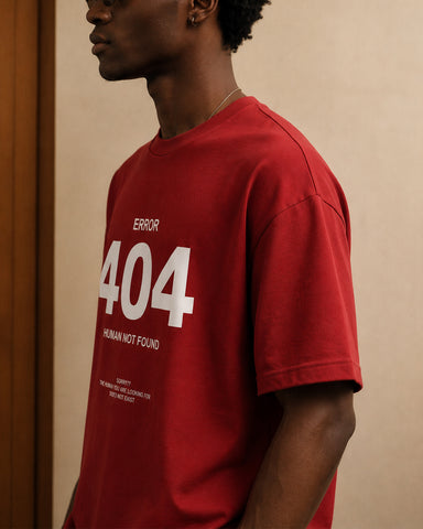 Error 404: Human Not Found Oversized Heavyweight Cotton T-Shirt – Graphic Print | Unisex