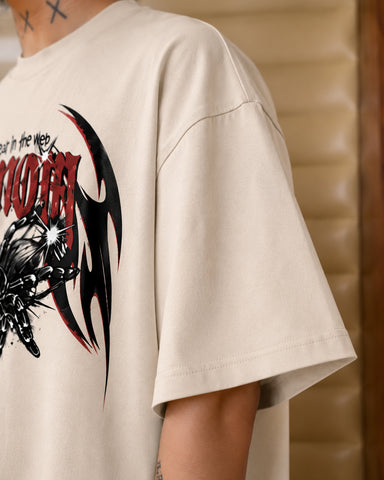 Venom Web Regular Graphic T-Shirt – Beige