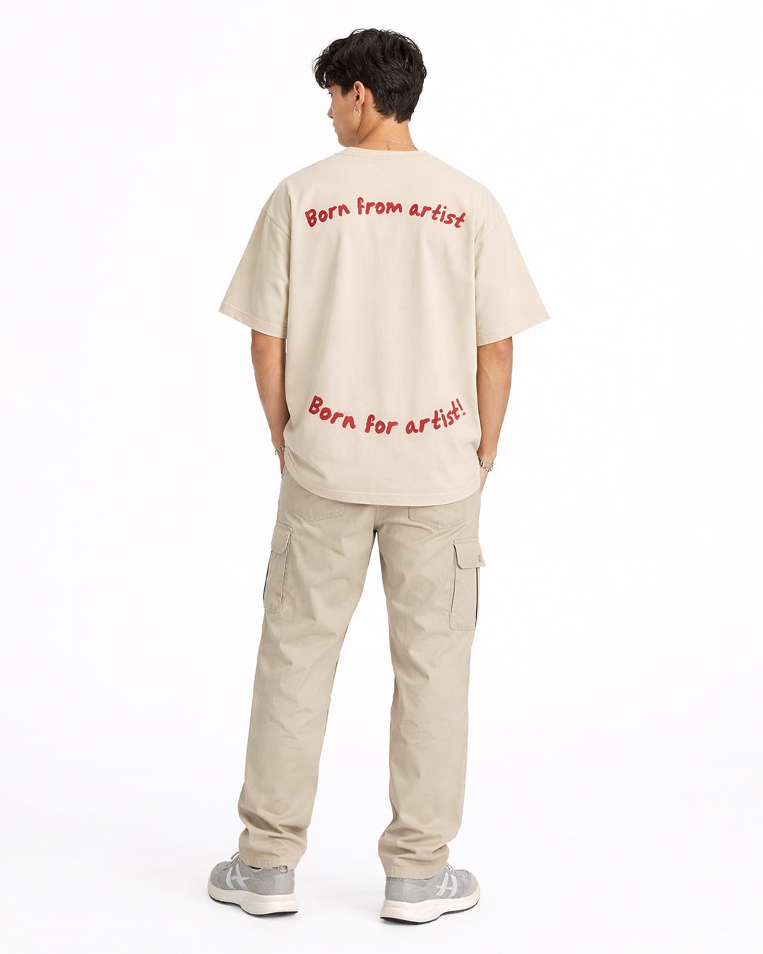 Born for Artist Oversized T-Shirt – Beige