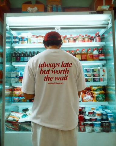 Midnight Thoughts Typography Regular T-Shirt - Classic White