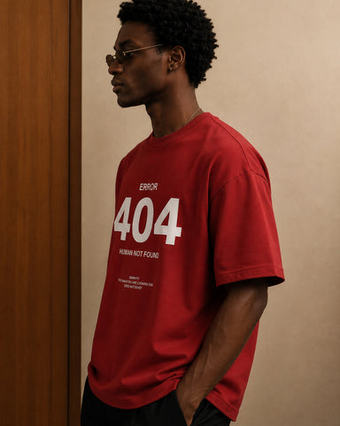 Error 404: Human Not Found Oversized Heavyweight Cotton T-Shirt – Graphic Print | Unisex