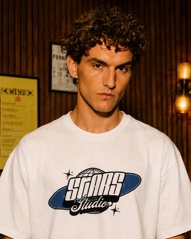 Stars Studios Vintage Graphic Oversized T-Shirt - Classic WHITE