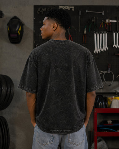 Progress Run Acid Wash Oversized T-Shirt – Premium Heavyweight Cotton