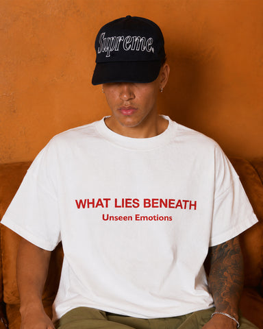 What Lies Beneath Oversized Heavyweight Cotton T-Shirt – Back Graphic | Unisex