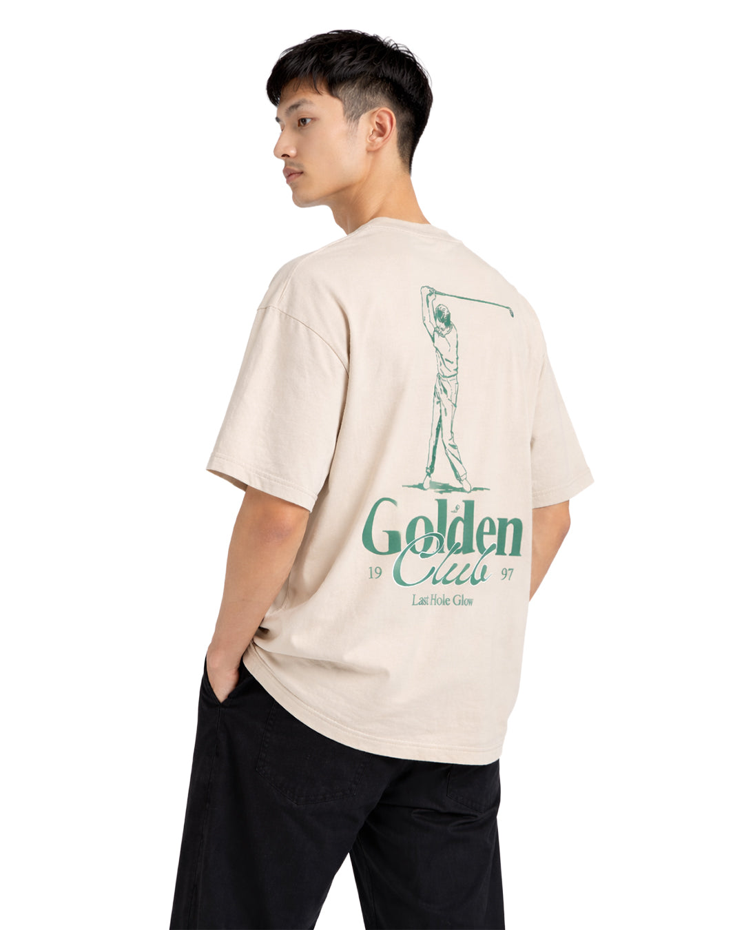 Golden Club Oversized T-Shirt – Beige