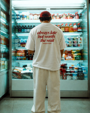 Midnight Thoughts Typography Regular T-Shirt - Classic White