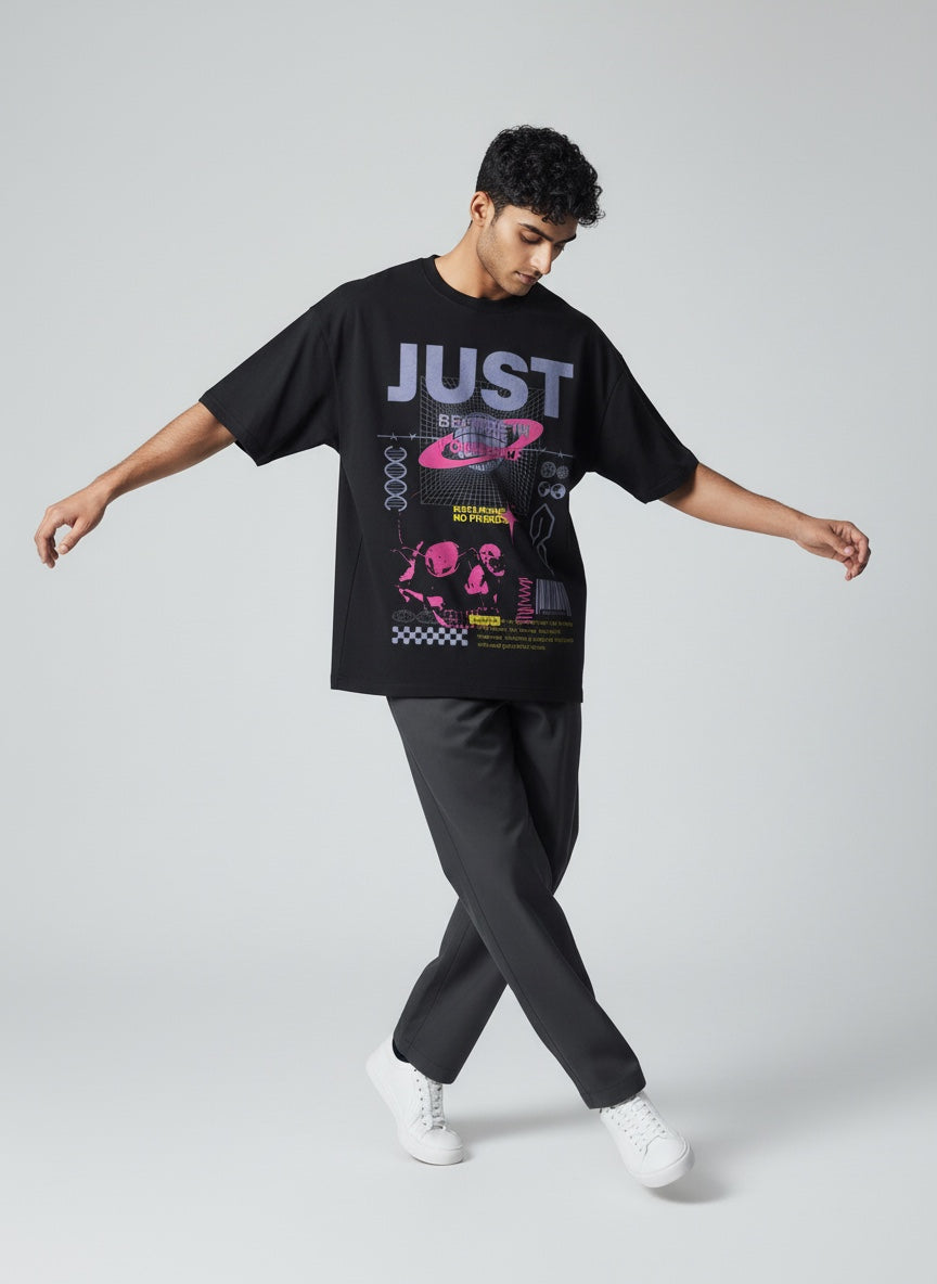 JUST Cosmic Street Graphic Oversized T-Shirt