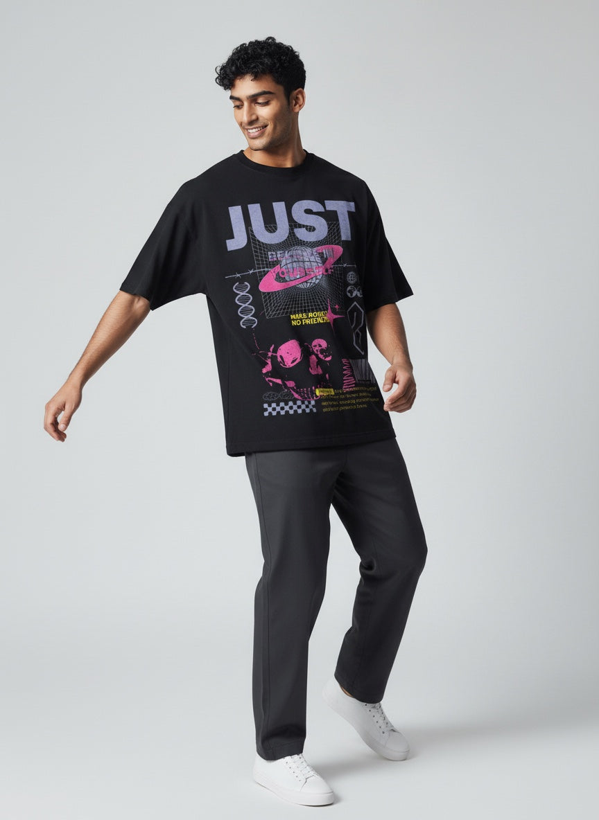 JUST Cosmic Street Graphic Oversized T-Shirt