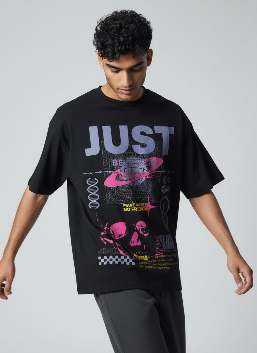 JUST Cosmic Street Graphic Oversized T-Shirt