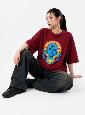 Divine Aura Graphic Oversized T-Shirt