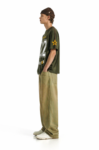 Youngster Core 22 Graphic Oversized T-Shirt (Olive Green)