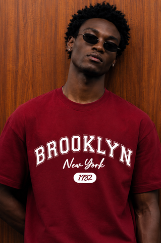 Brooklyn New York 1982 Oversized Tee - Red