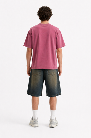 Vintage Classic Car Graphic Oversized T-Shirt – Dusty Pink