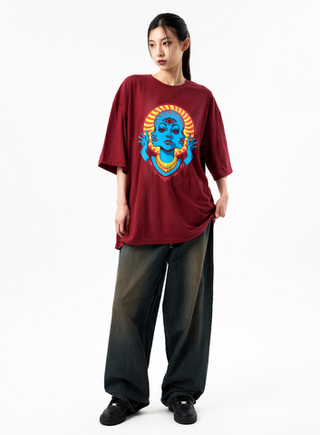 Divine Aura Graphic Oversized T-Shirt
