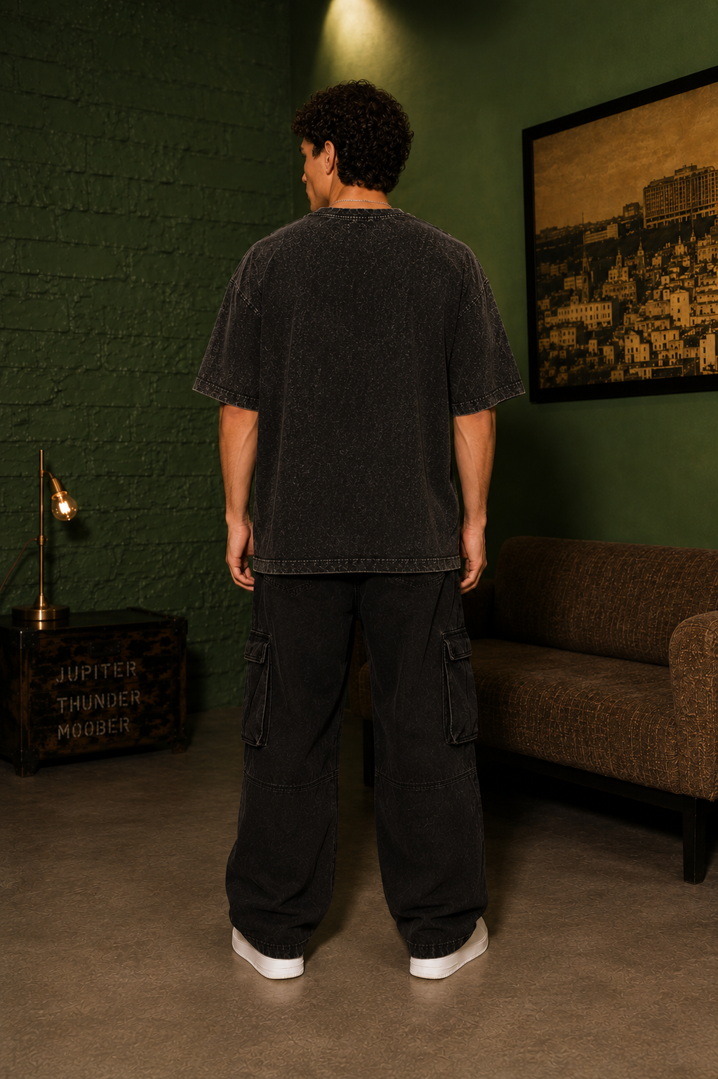 Jotaro Stardust Acid Wash Oversized T-Shirt
