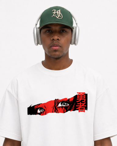 Urban Anime Graphic Oversized T-Shirt – White