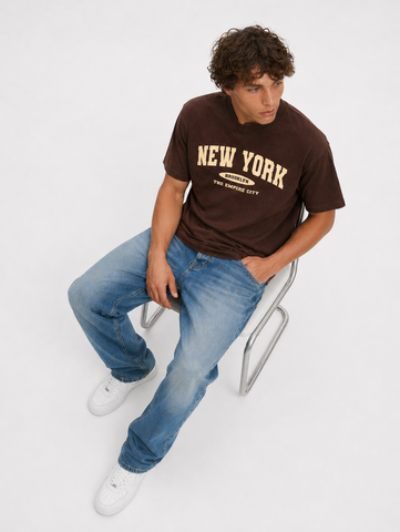 Urban New York Oversized Graphic T-Shirt – Black